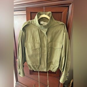 Ladies Sz L Treasure & Bond Olive Green Utility Jacket